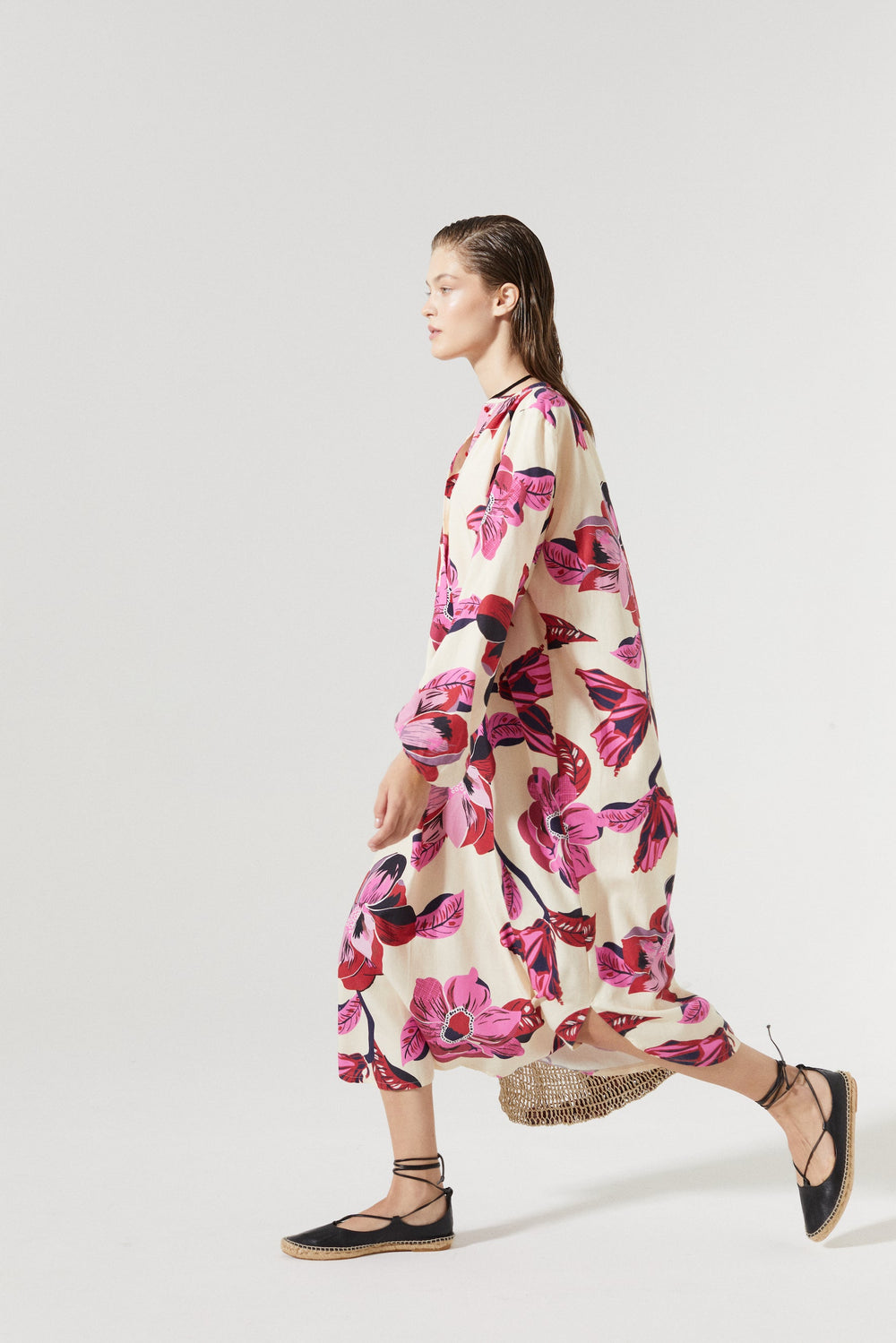 Sake Linen-Tencel Dress - Hibiscus