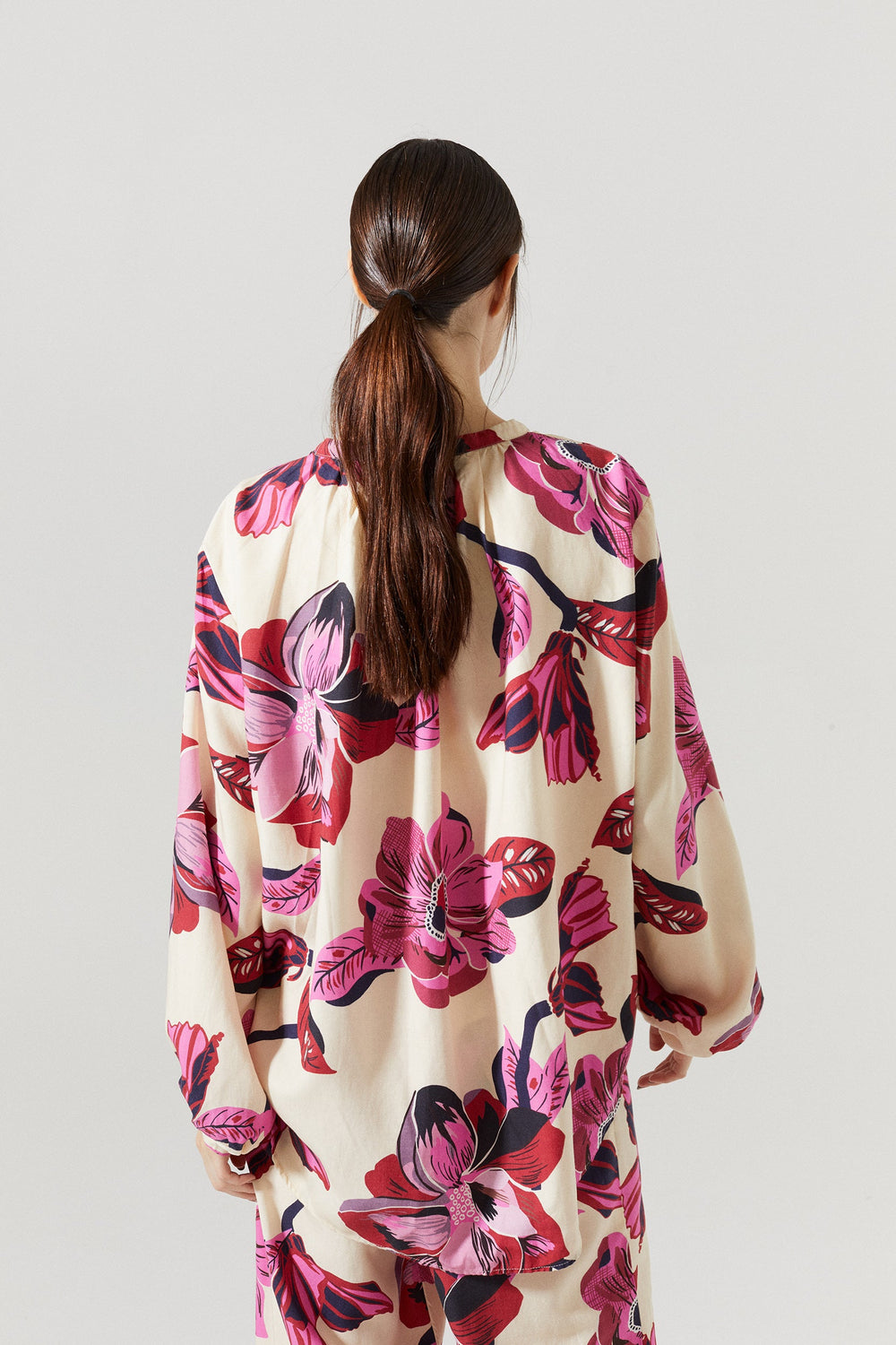 Sake Linen-Tencel Shirt - Hibiscus