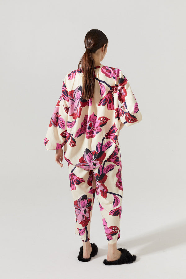 Sake Linen-Tencel Shirt - Hibiscus