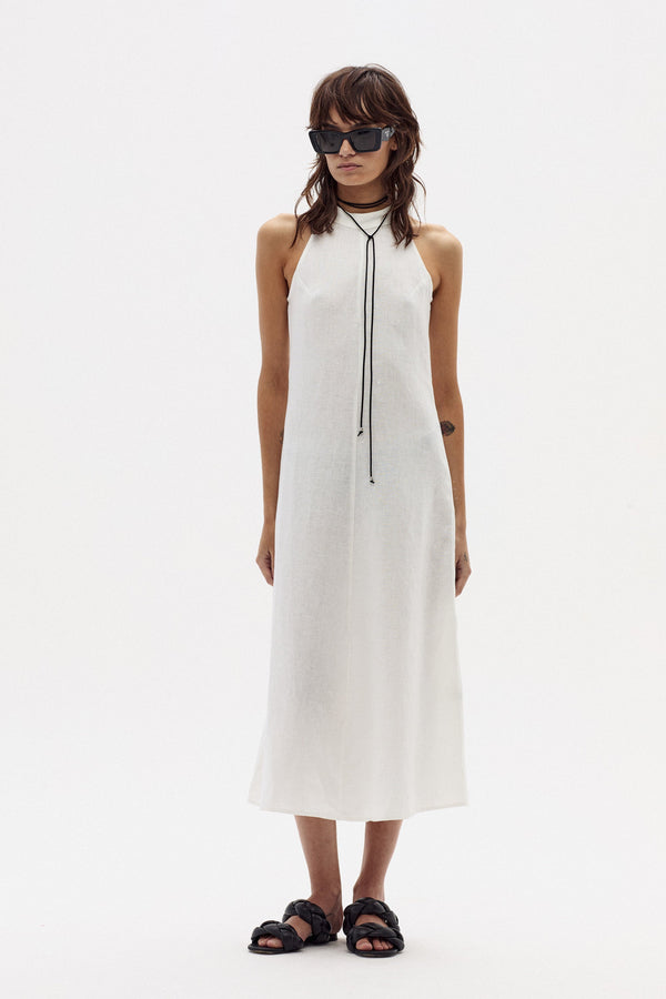 Olivia Linen Dress - Off White