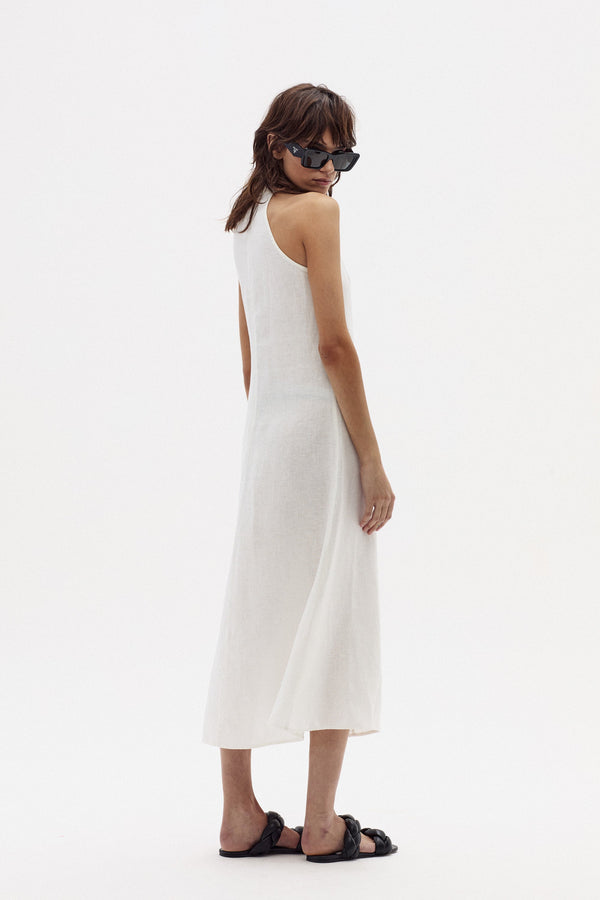 Olivia Linen Dress - Off White