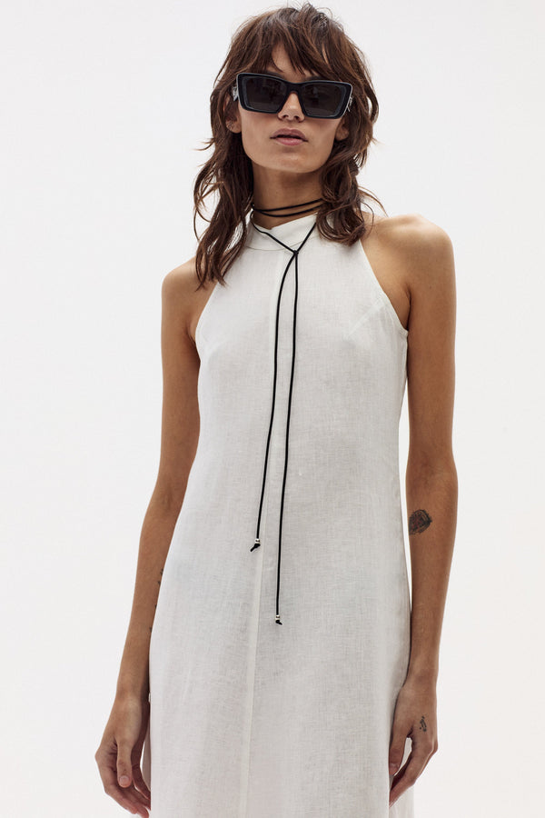 Olivia Linen Dress - Off White