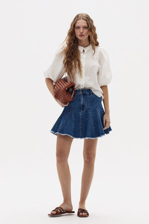 Azalea Denim Skirt - Washed Indigo