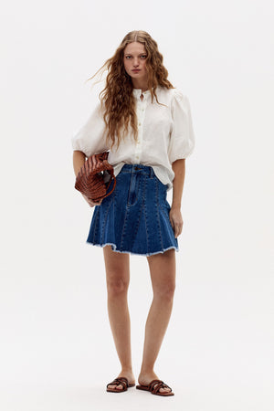 Azalea Denim Skirt - Washed Indigo