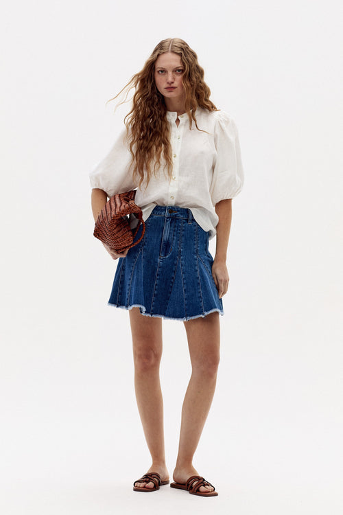 Azalea Denim Skirt - Washed Indigo