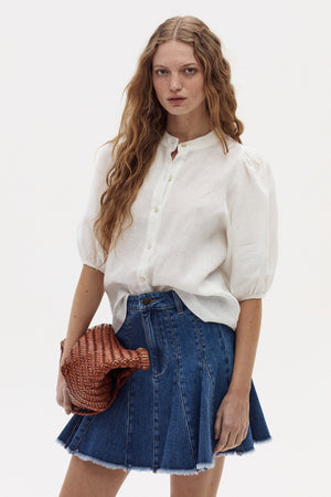 Azalea Denim Skirt - Washed Indigo