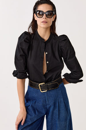 Lilium Poplin Shirt - Black