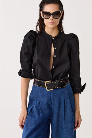 Lilium Poplin Shirt - Black