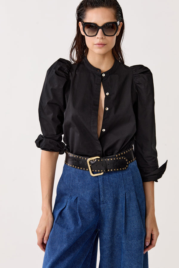 Lilium Poplin Shirt - Black