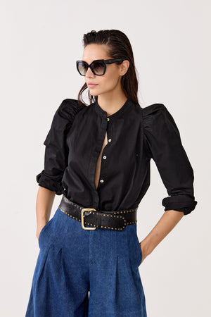 Lilium Poplin Shirt - Black