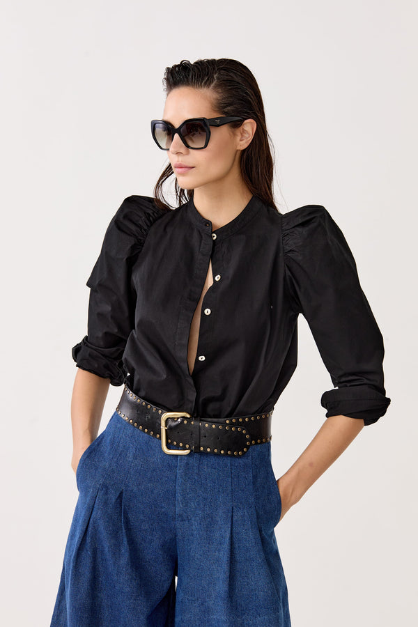 Lilium Poplin Shirt - Black