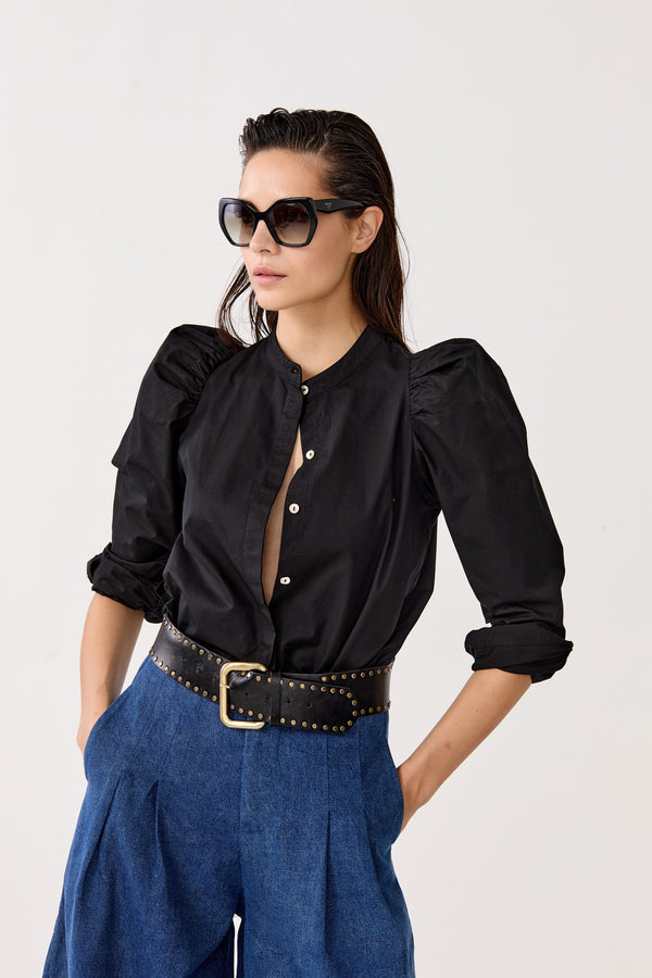 Lilium Poplin Shirt - Black