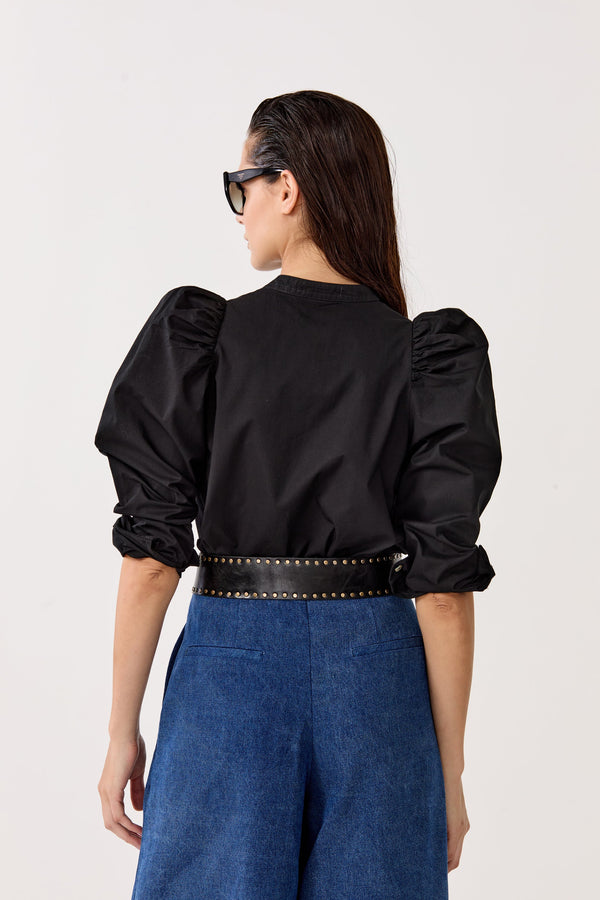 Lilium Poplin Shirt - Black