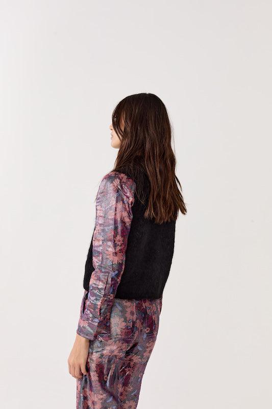 Alpaca Knitted Vest - Black