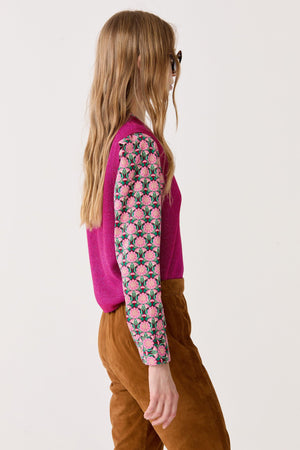 Glitter Knitted Top - Fuchsia