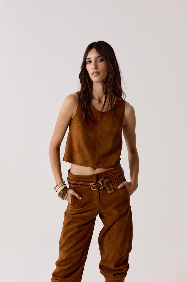 Vermont Suede Top - Tan