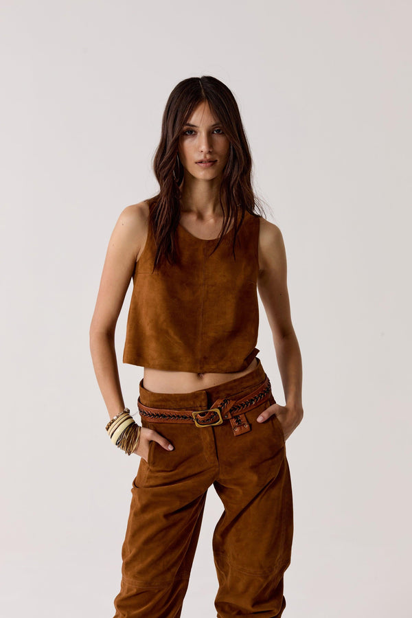 Vermont Suede Top - Tan