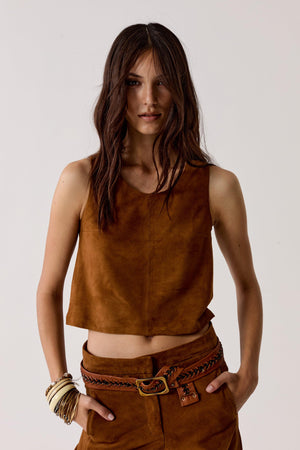 Vermont Suede Top - Tan