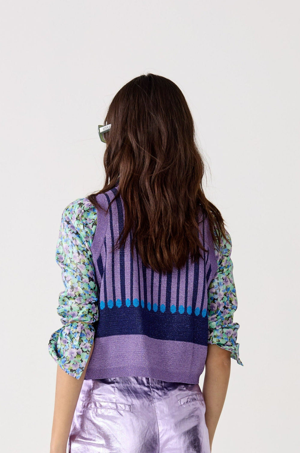 Kimchee Glitter Knitted Top - Kimchie Blue