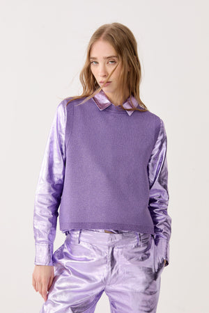 Glitter Knitted Top - Violet