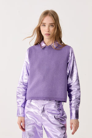 Glitter Knitted Top - Violet