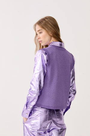 Glitter Knitted Top - Violet