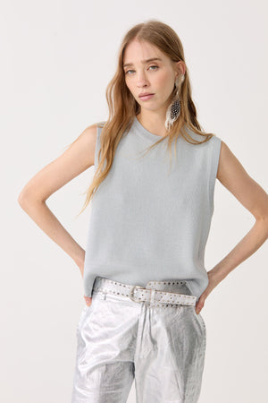 Astro Metallic Linen Pants - Silver