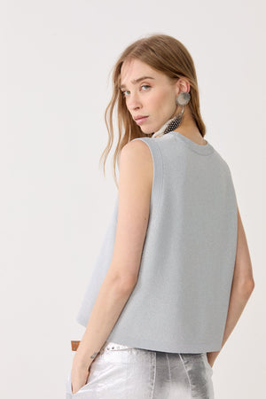 Glitter Knitted Top - Silver