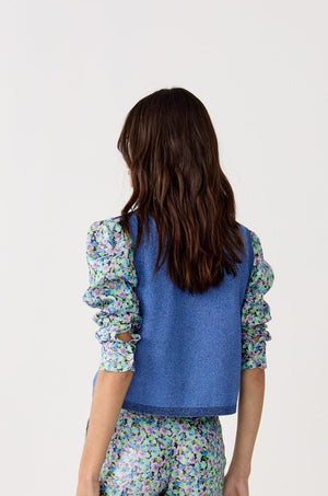 Glitter Knitted Top - Lanh Blue