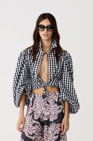 Samba Poplin Shirt - Black and White Vichy Checks