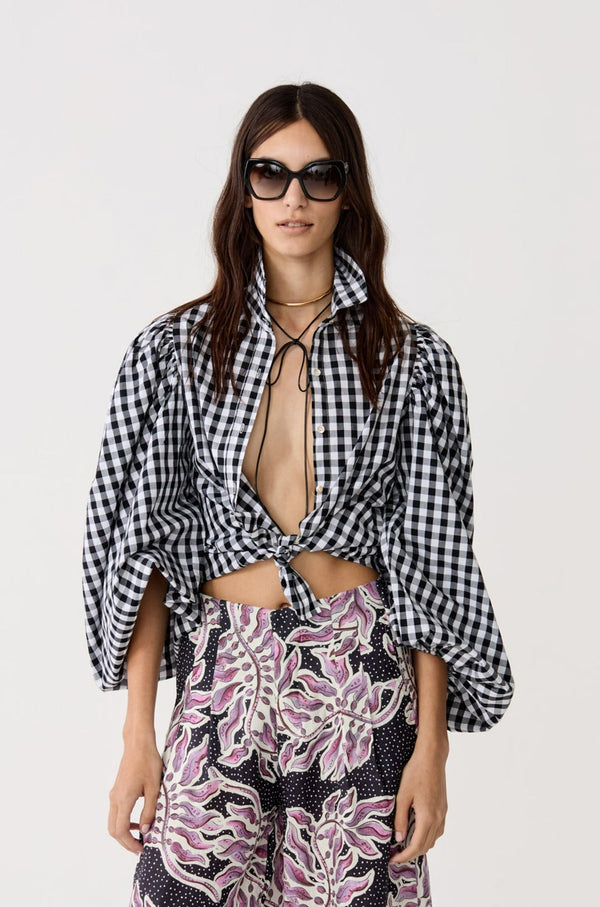 Samba Poplin Shirt - Black and White Vichy Checks