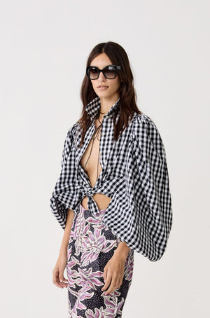 Samba Poplin Shirt - Black and White Vichy Checks