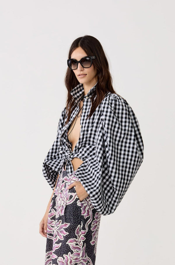 Samba Poplin Shirt - Black and White Vichy Checks