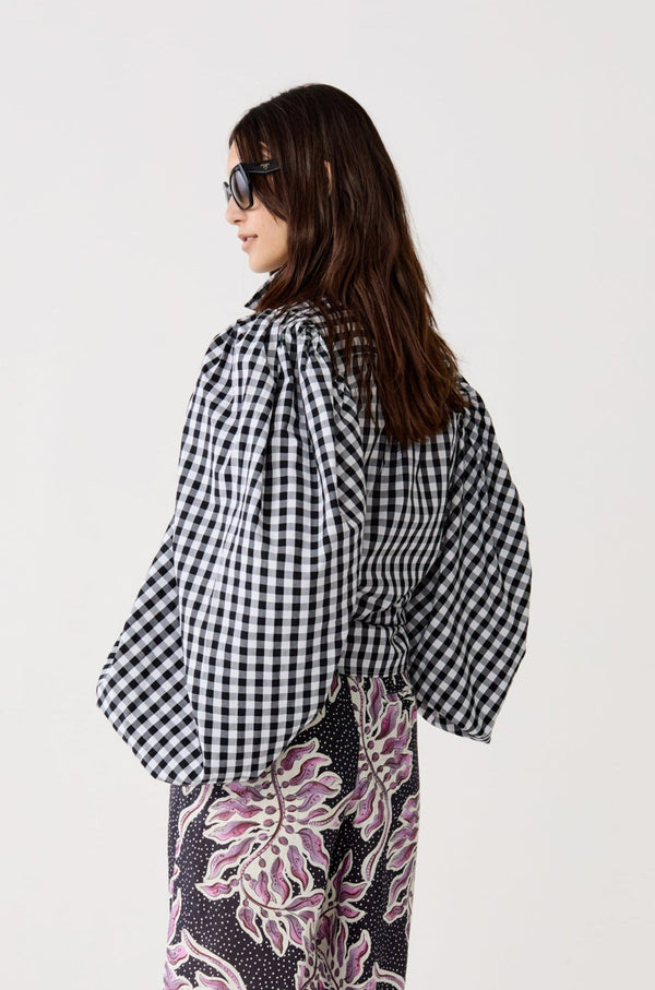 Samba Poplin Shirt - Black and White Vichy Checks