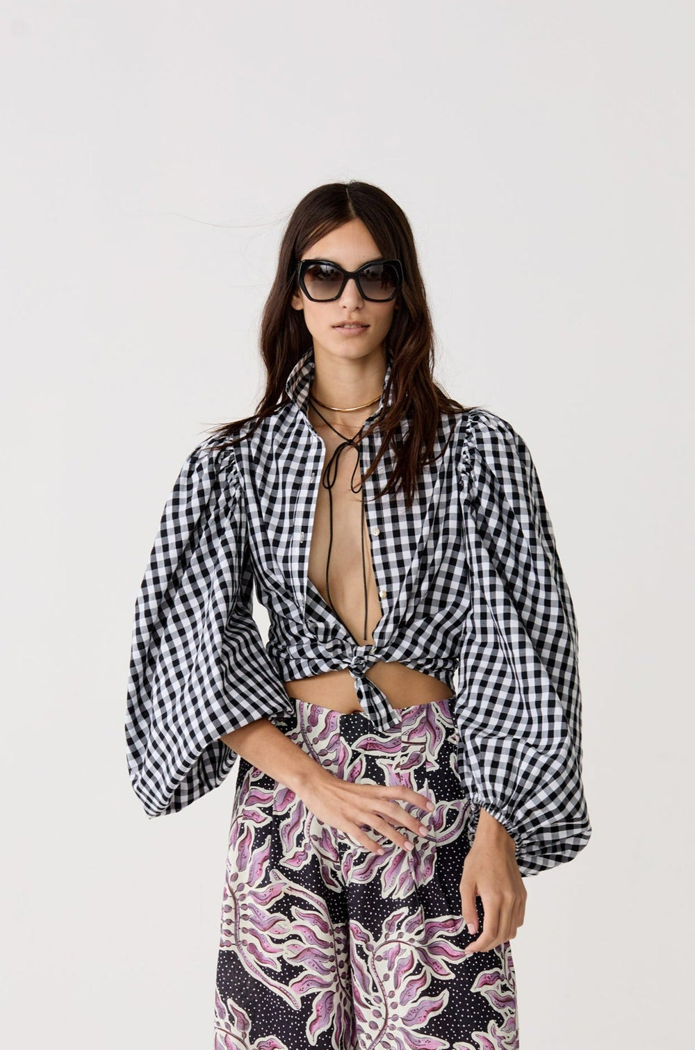 Samba Poplin Shirt - Black and White Vichy Checks