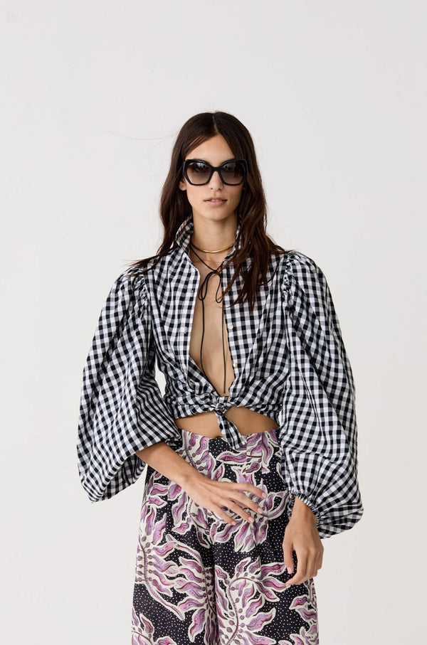 Samba Poplin Shirt - Black and White Vichy Checks