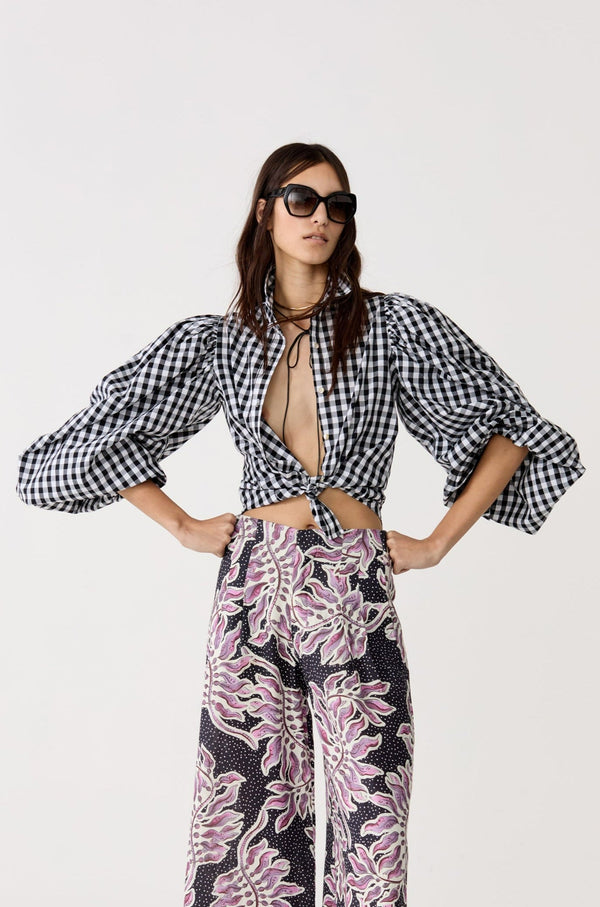 Samba Poplin Shirt - Black and White Vichy Checks