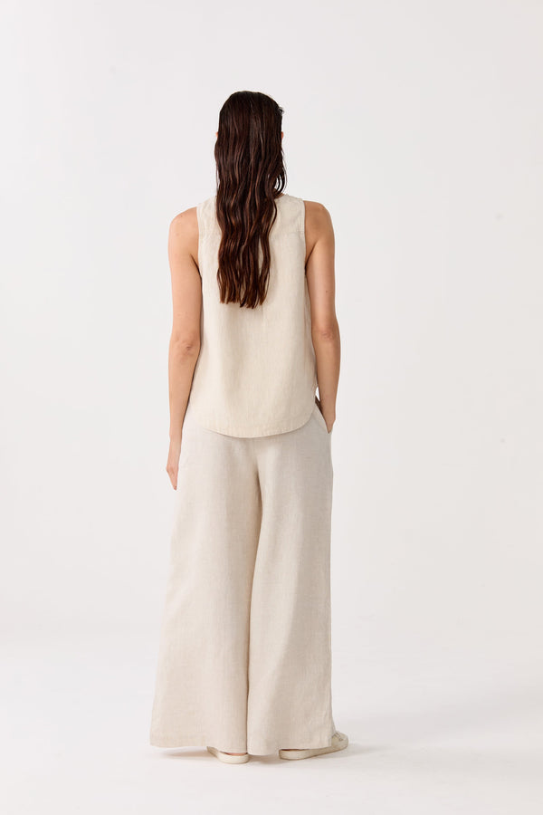 Yves Linen Top - Natural