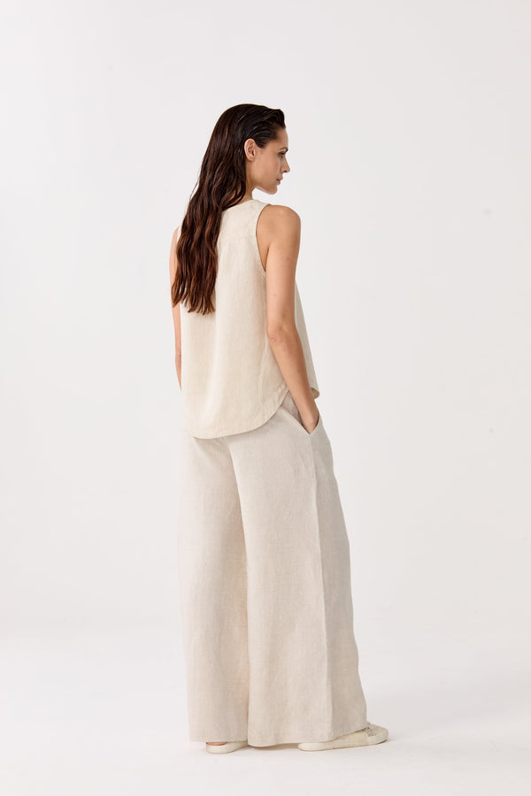 Yves Linen Top - Natural