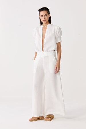 Athina Linen Shirt - Off White