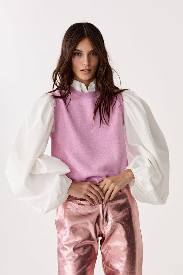 Glitter Knitted Top - Pink