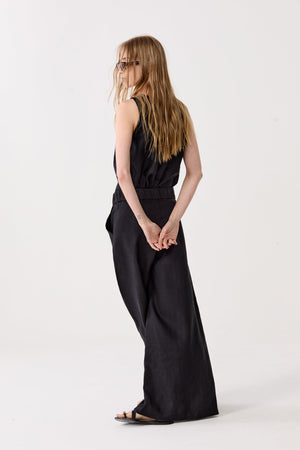 Yves Linen Top - Black