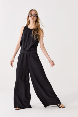 Yves Linen Top - Black