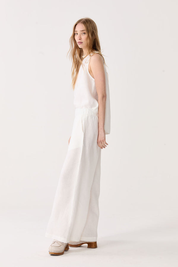 Yves Linen Top - Off White