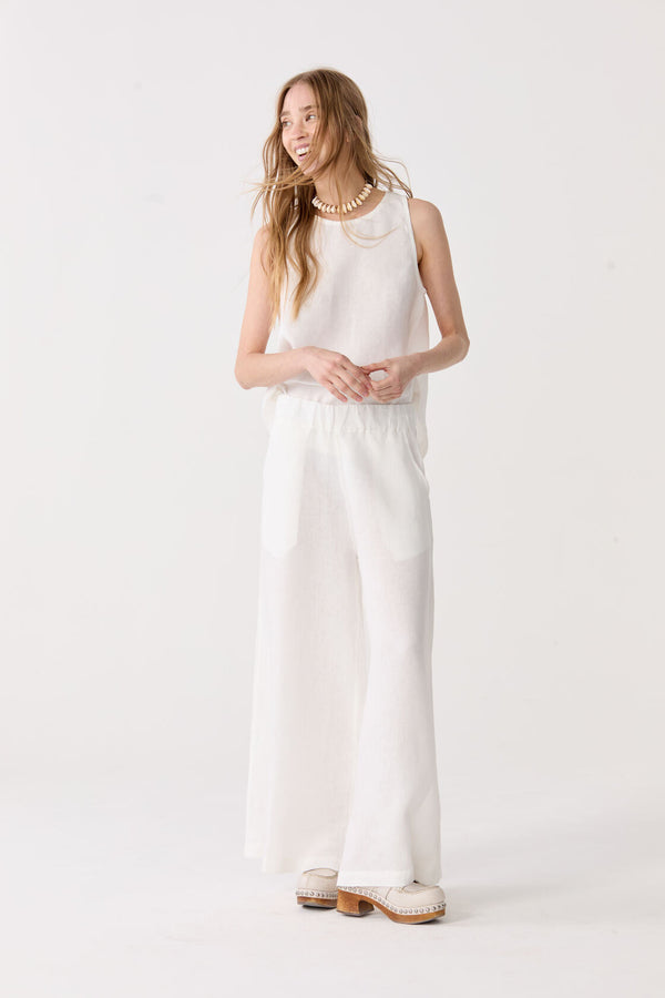 Yves Linen Top - Off White