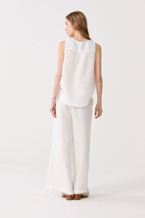 Yves Linen Top - Off White