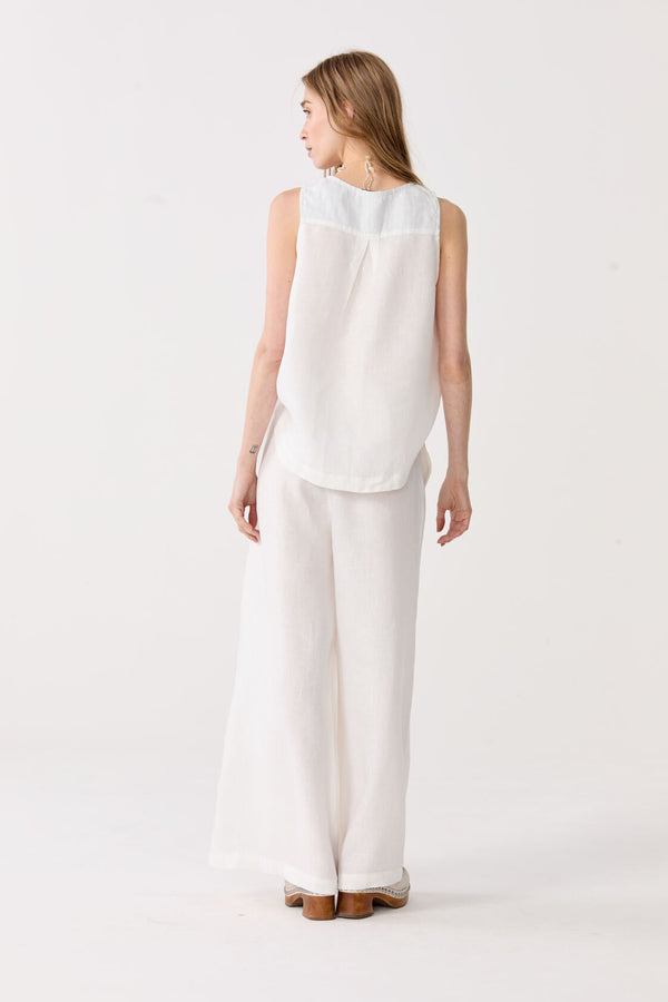 Yves Linen Top - Off White