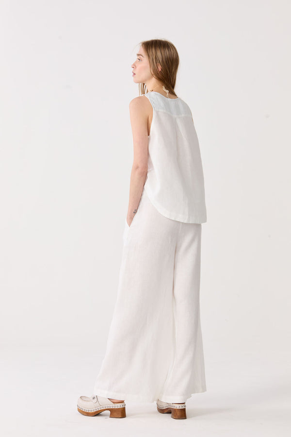 Yves Linen Top - Off White