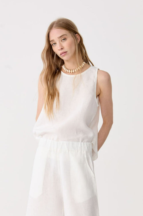 Yves Linen Top - Off White