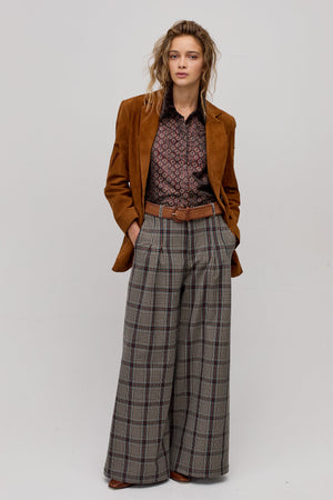 Super Culotte Twill Pants - William Checks
